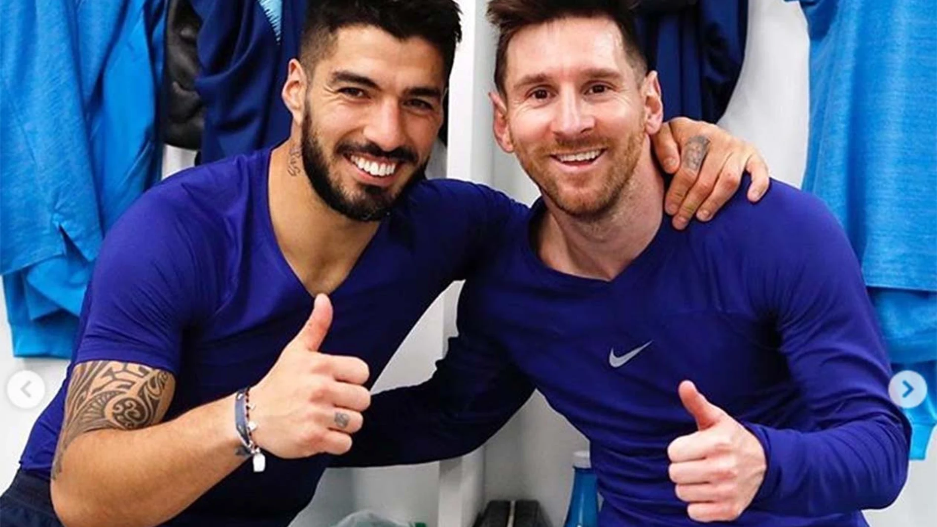 Luis Suárez y Leo Messi.