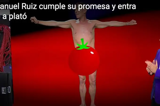 Surrealismo máximo en Sálvame: el tomate gigante que no tapó los generosos atributos de Jesus Manuel Ruiz
