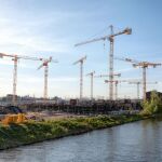 Proyecto de construcción junto al río en Berlín, Alemania