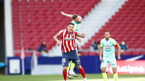 Vitolo con el Atlético de Madrid.