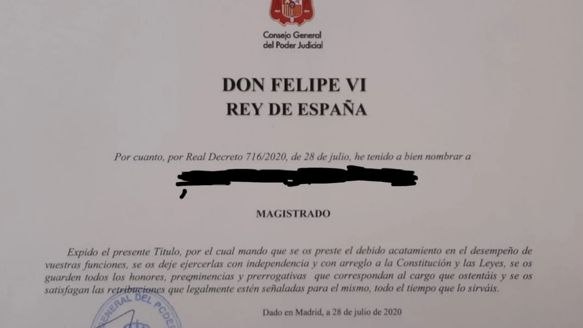 Los diplomas de los jueces de este año no llevan la firma del Rey Felipe VI