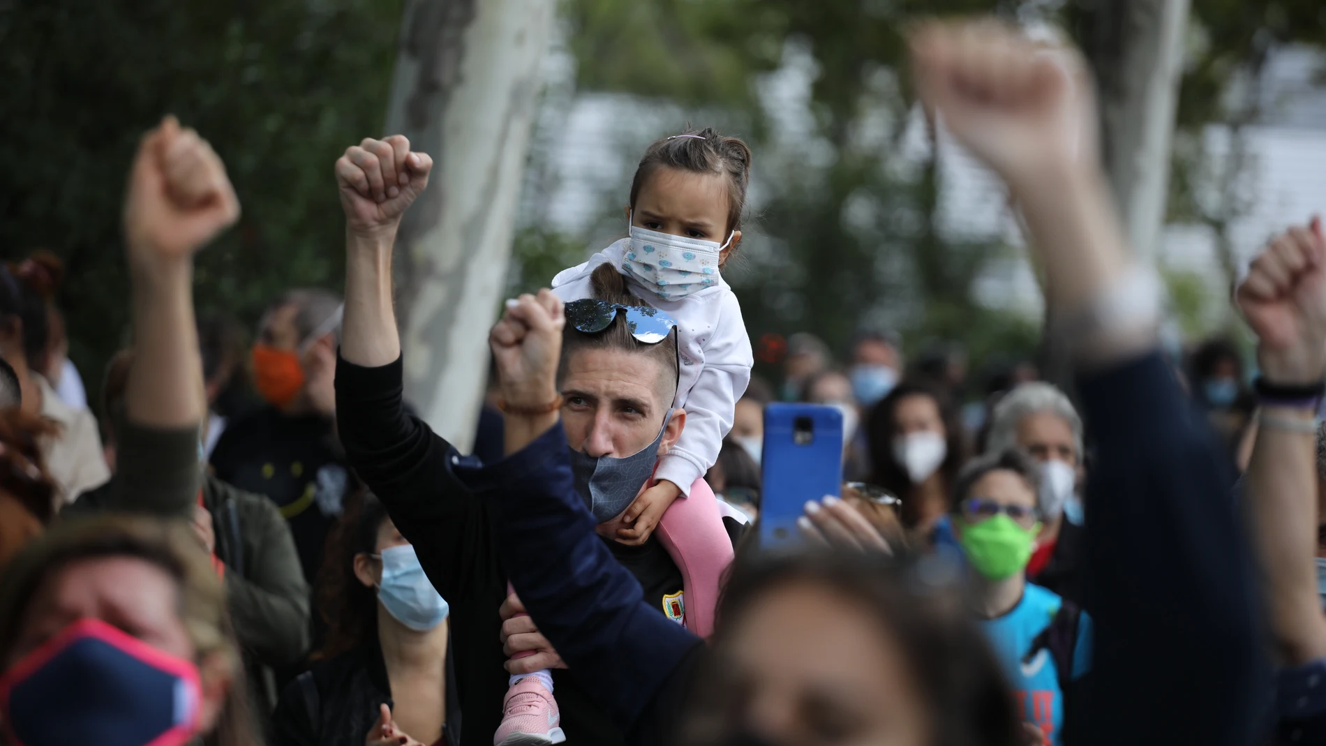 Imagen de una protesta contra las medidas anticovid en Madrid