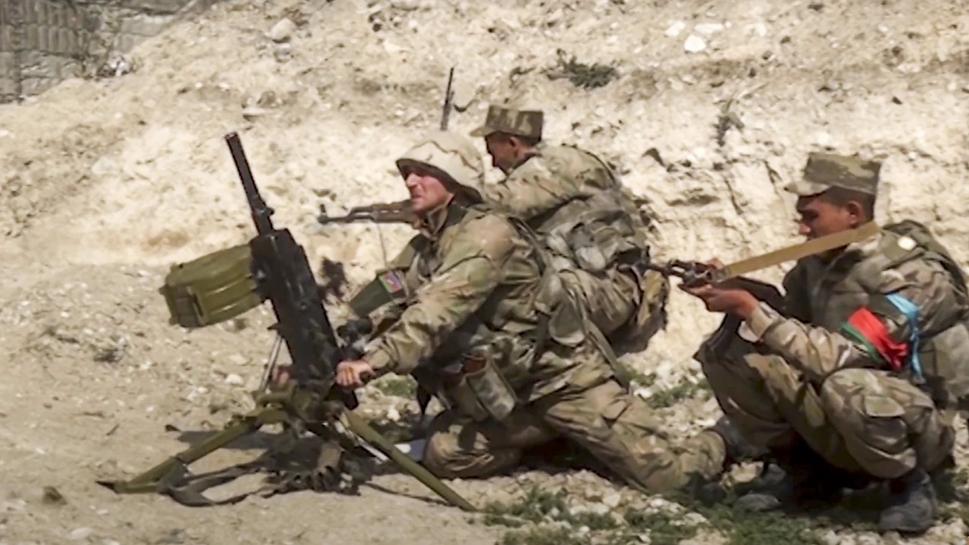 Soldados azeríes en Nagorno-Karabaj