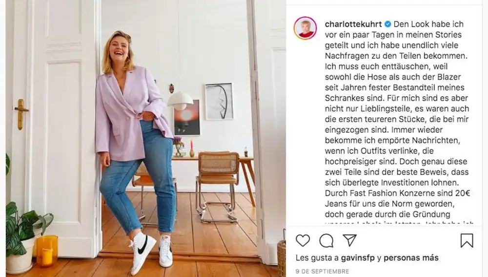 Instagram de Charlotte Kuhrt.