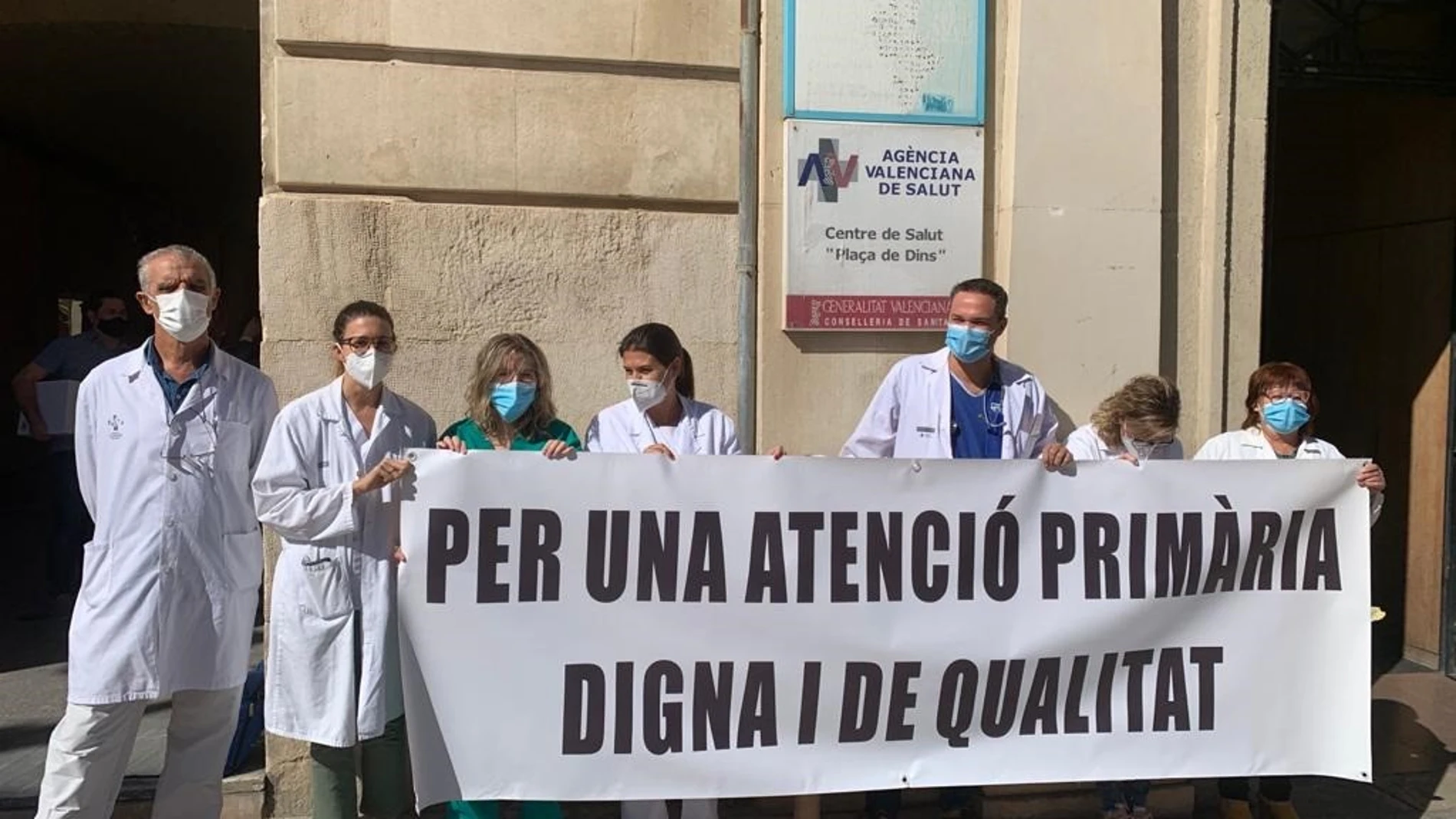 Un protesta de los médicos de Atención Primaria en Valencia