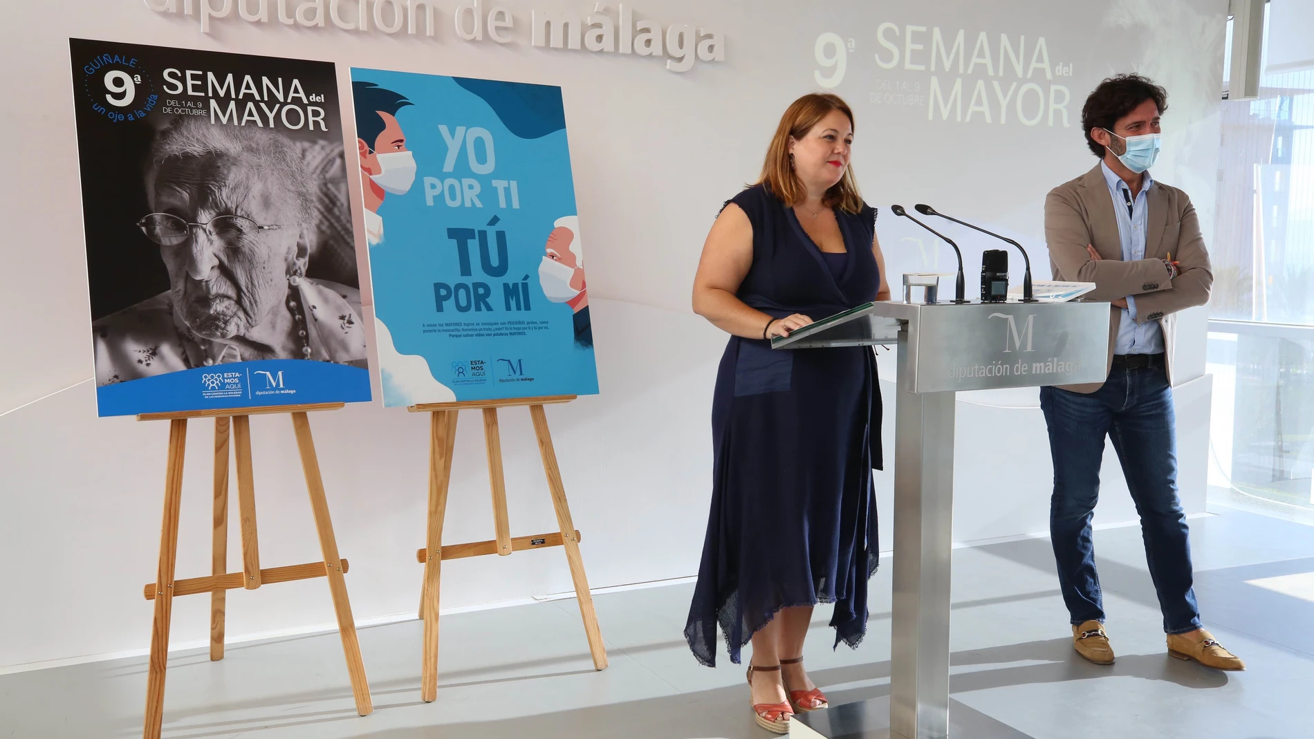 La diputada provincial y vicepresidenta cuarta de la Diputación, Natacha Rivas, con el diputado provincial de Tercer Sector, Francisco José Martín