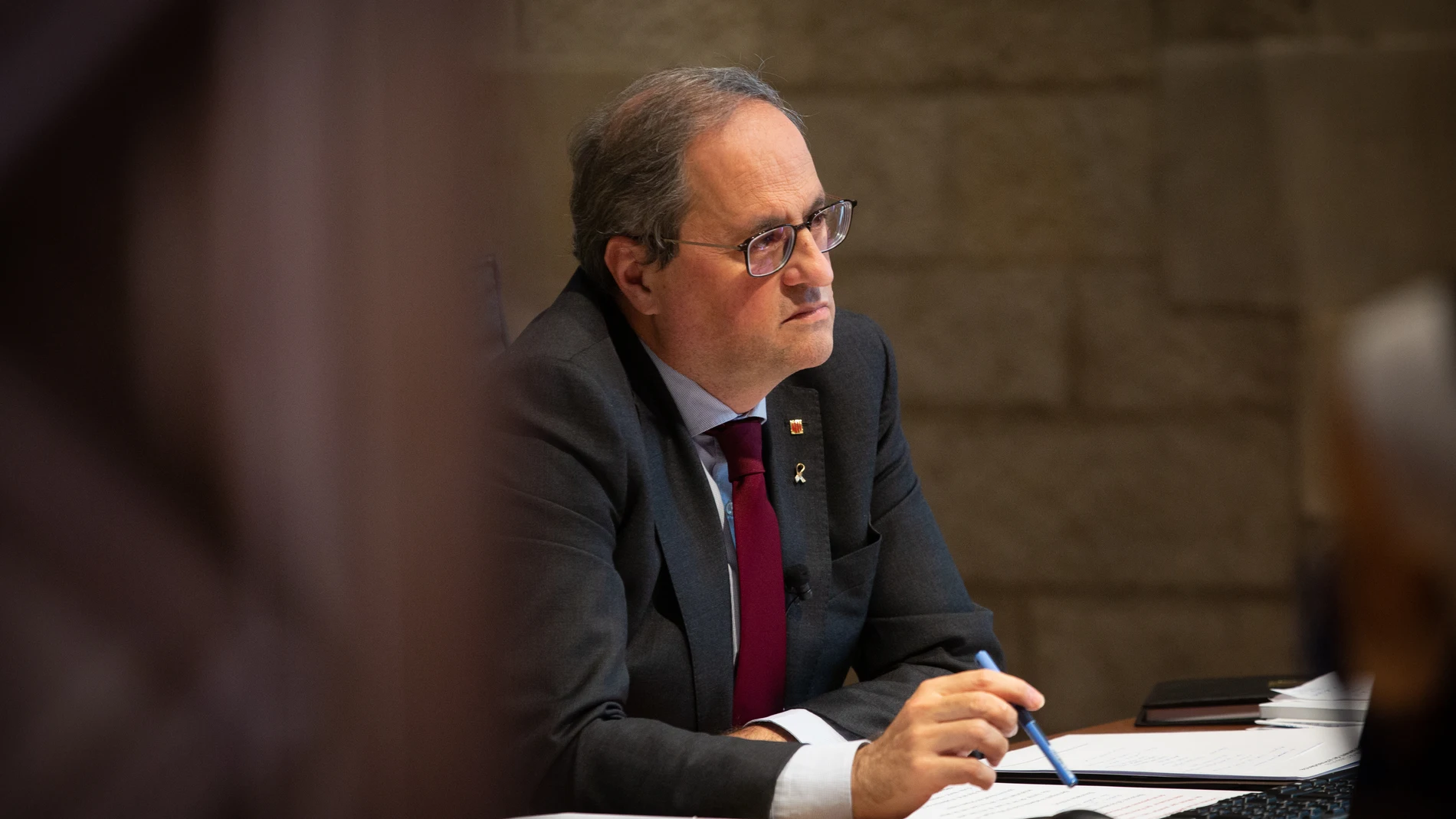 El president de la Generalitat, Quim Torra, en el Palau de la Generalitat