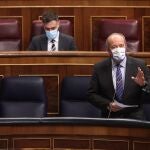 El ministro de Justicia, Juan Carlos Campo, ayer, durante su intervención en el Congreso