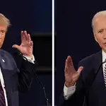 Donald Trump y Joe Biden, durante el debate