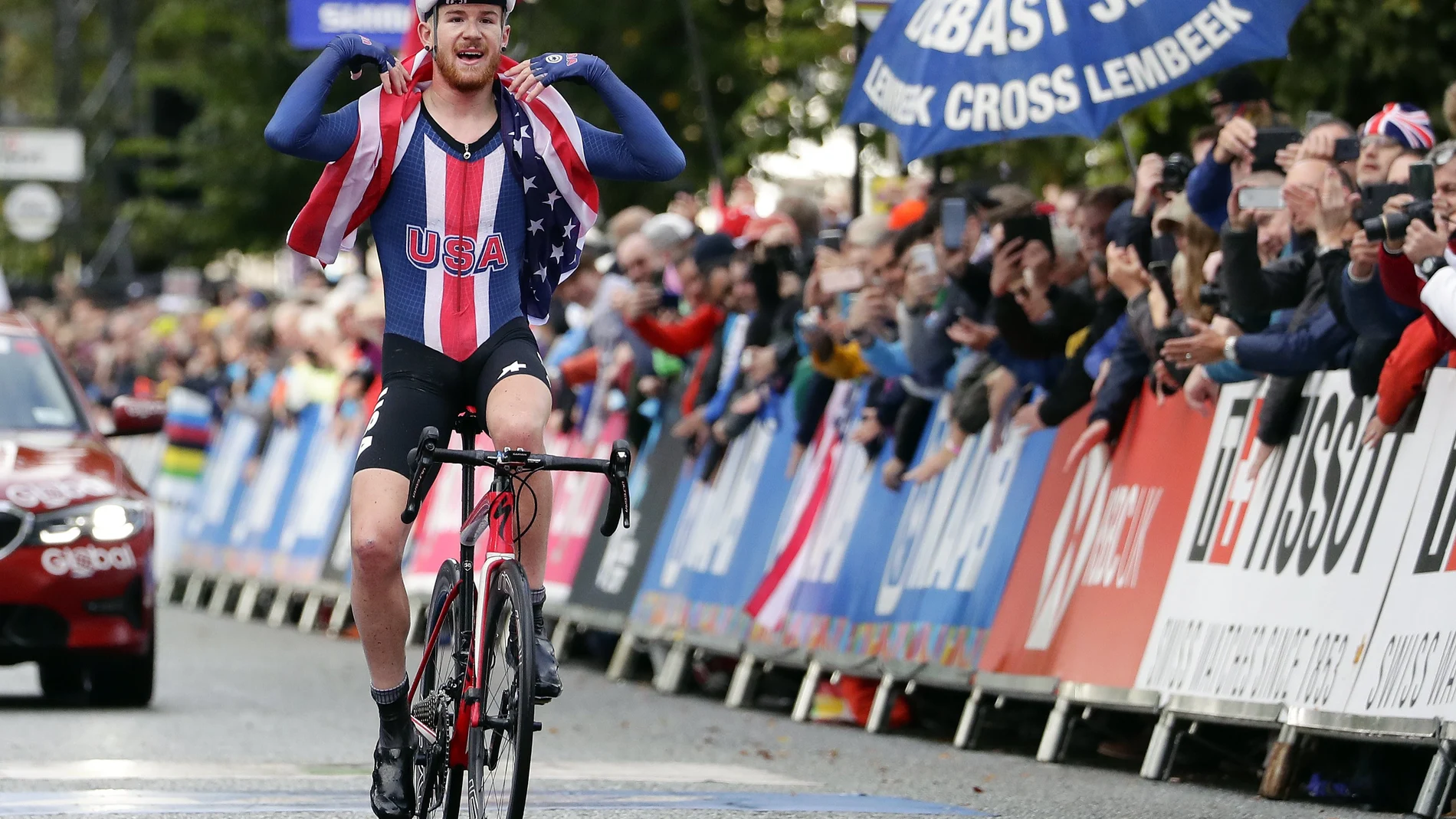 Quinn Simmons, en el momento de ganar el Mundial junior en 2019.