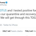 El tweet en el que Trump anuncia que tanto él como su esposa han dado positivo por coronavirus