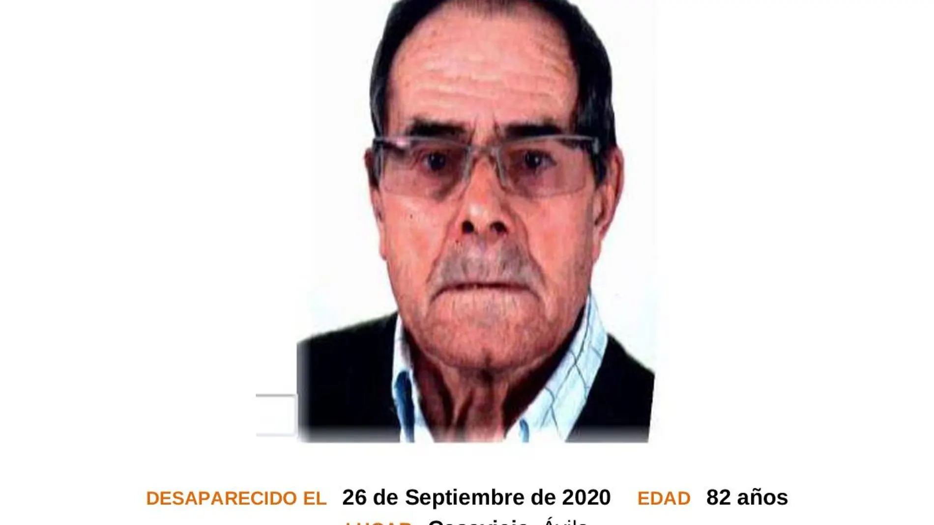 Hombre desaparecido en Casavieja
