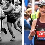 Kathrine Switzer en el Maratón de Boston en 1967 y en 2017.