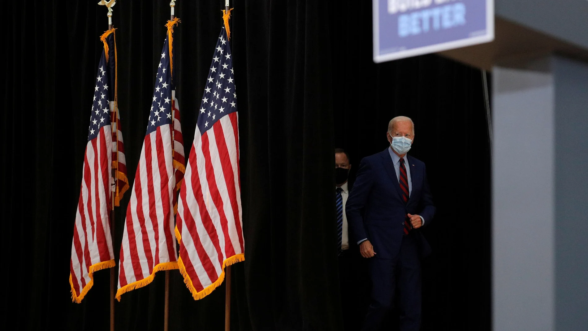 El candidatodemócrata Joe Biden durante un acto de campaña en Miami, Florida