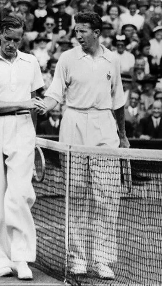 Gottfried von Cramm y Don Budge en la final de Wimbledon 1937