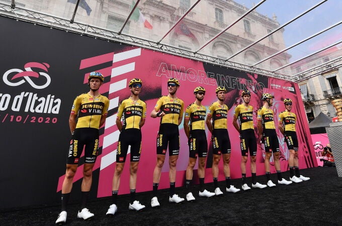 El equipo Jumbo Visma, en la presentación del Giro