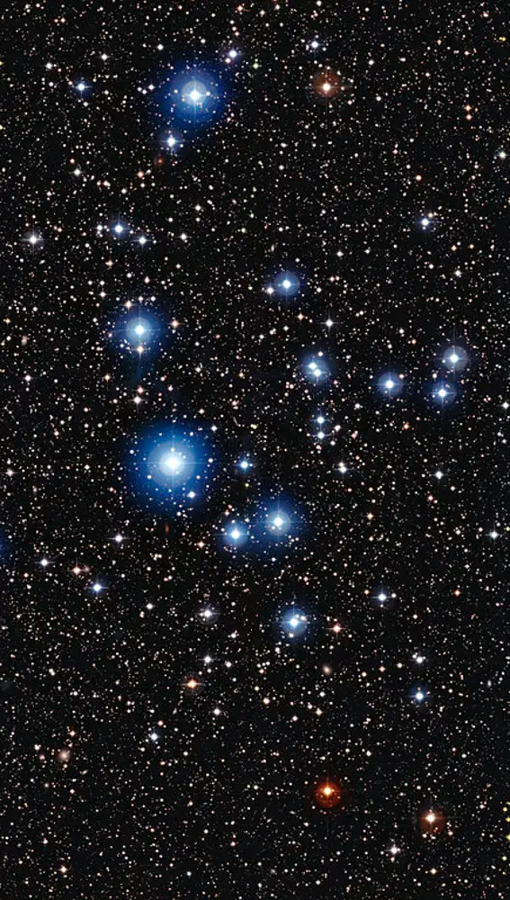 Estrellas jóvenes y azules en el cúmulo abierto NGC 2547.