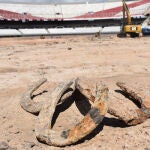 Herraduras encontradas en el estadio Monumental de River Plate.