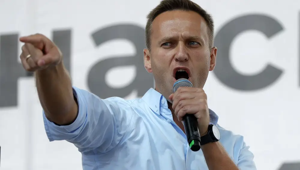 El opositor ruso y activista, Alexei Navalny, durante una manifestación en 2019 en Moscú, Rusia