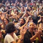 Pablo Iglesias, durante un acto celebrado en la Universidad Complutense de Madrid en 2014