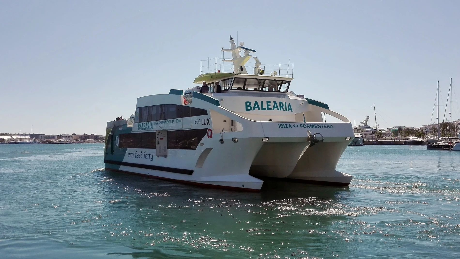 La compañía Baleària ha incorporado a la ruta Eivissa-Formentera Eco Luz, su segundo 'eco fast ferry' --el primero fue el Eco Aqua--, de la serie de cuatro que están destinados a cubrir esta rutaBALEÀRIA (Foto de ARCHIVO)03/05/2018