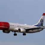 Un avión de Norwegian poco antes de aterrizar en el aeropuerto de Riga