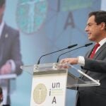 Moreno, en el acto de apertura del curso de la Universidad Internacional de Andalucía (UNIA) en La Rábida