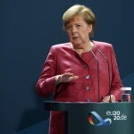 La canciller alemana, Angela Merkel, durante sus declaraciones sobre el aumento de casos en las grandes ciudades de Alemania
