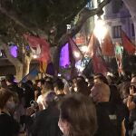 Imagen de la plaza del Ayuntamiento de Valencia durante la manifestación convocada por la Coordinadora Obrera Sindical