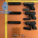 Algunas de las armas incautadas