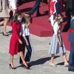 La Familia Real durante el acto que se celebra en la plaza de la Armería del Palacio Real con motivo del Día de la Fiesta Nacional o Día de la Hispanidad, en Madrid (España), a 12 de octubre de 2020. Ep