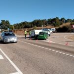 Imagen del accidente donde una mujer ha perdido la vida esta tarde en Soria
