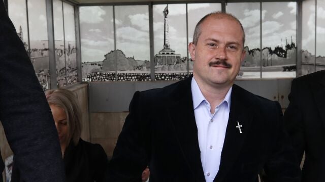 Marian Kotleba, líder del partido ultra Nuestra Eslovaquia, en la Corte Suprema en Brastislava