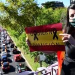 La diputada de Vox Macarena Olona en el Paseo de la Castellana, en Madrid
