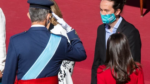 Día de la Hispanidad, desfile del 12 de Octubre. Rey y Pablo Iglesias