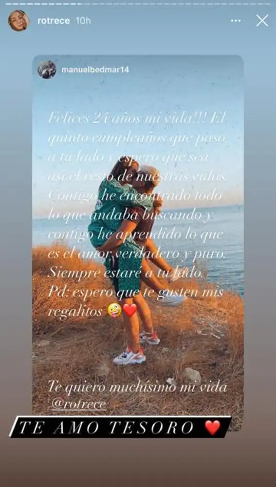 Rocío Flores y Manuel Bedmar / Instagram