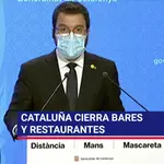Cataluña anuncia el cierre de bares y restaurantes