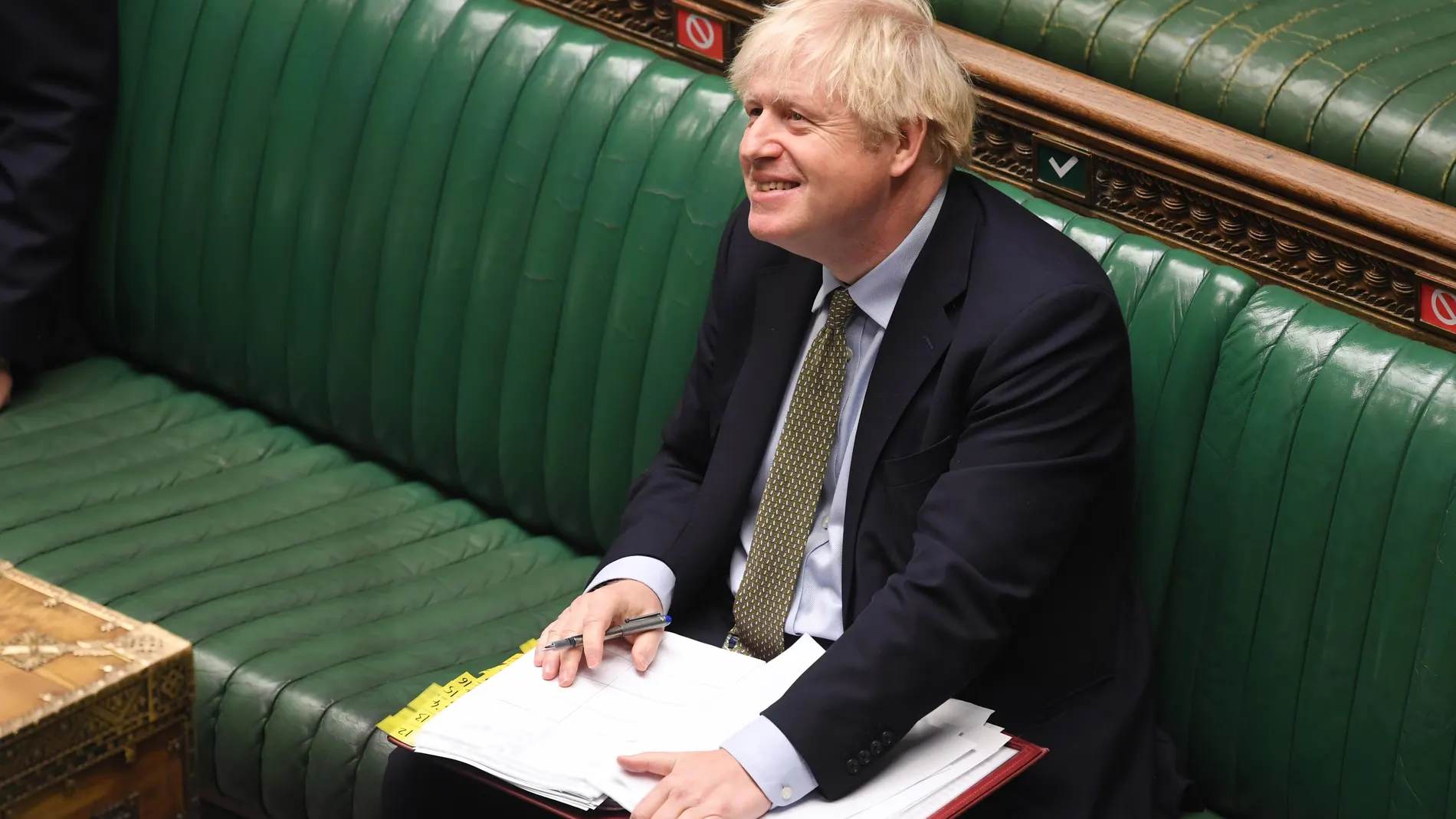 El "premier" británico, Boris Johnson, en la sesión de control en la Cámara de los Comunes
