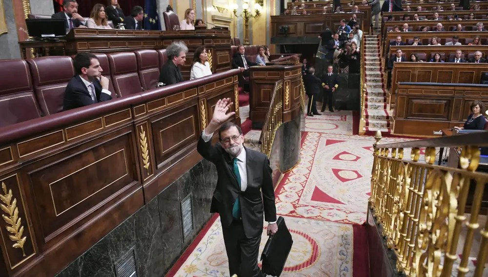 Mariano Rajoy tras la moción de censura en el Congreso de los Diputados.