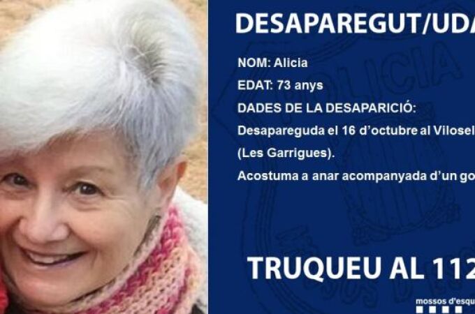 La madre de Jaume Collboni en el cartel difundido por los Mossos