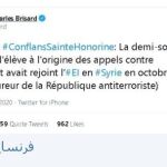 Daesh reproduce un tweet de Jean Carles Brisard, experto en terrorismo y la fotografía de la cabeza decapitada, que LA RAZÓN no difunde