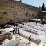 Vista general del Muro de las Lamentaciones en Jerusalén
