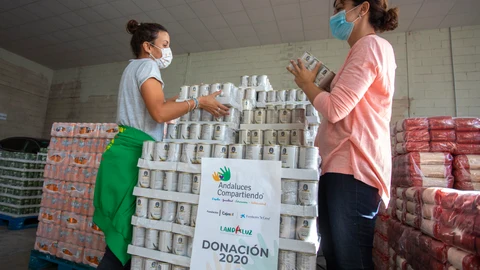 Alimentos repartidos en el marco de la iniciativa "Andaluces Compartiendo"