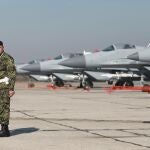 Aviones de combate rusos MiG-29 en Belgrado