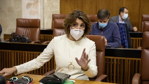 La secretaria general del PSOE-A, Susana Díaz, en el Parlamento, donde esta semana protagonizó un choque con Vox