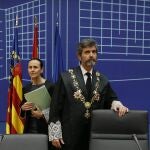 La presidenta del TSJ valenciano, Pilar de la Oliva, junto al presidente en funciones del Consejo General del Poder Judicial, Carlos Lesmes, en una imagen de archivo.