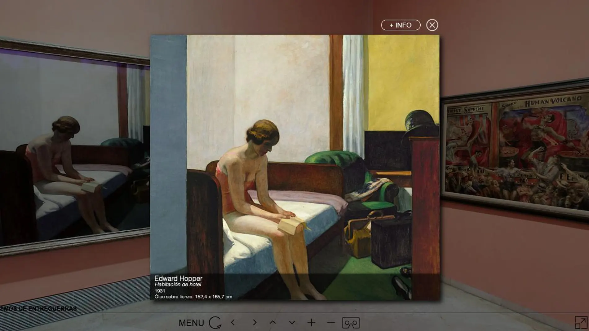 "Habitación de hotel", de Edward Hopper, visto desde la visita virtual del Museo Thyssen