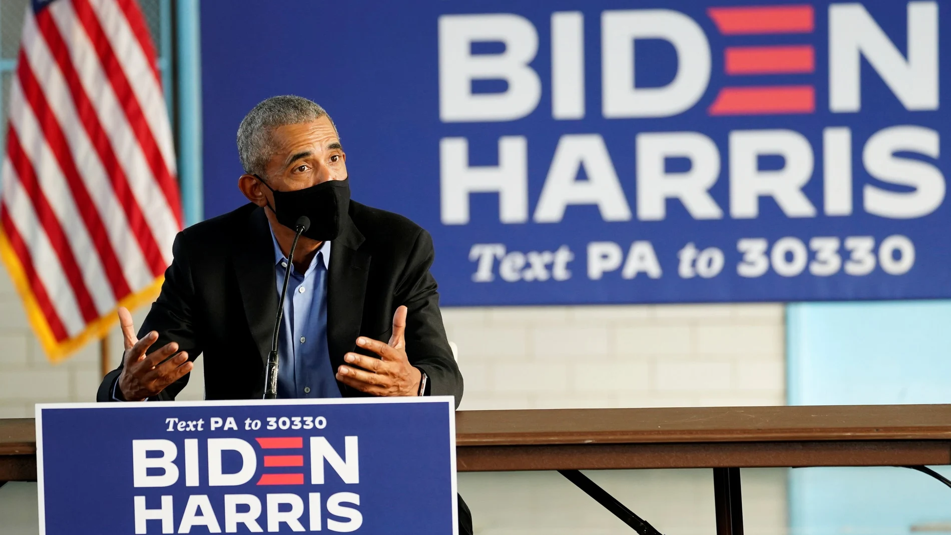 El ex presidente Barack Obama hace campaña por los candidatos demócratas, Joe Biden y Kamala Harris, en Pensilvania