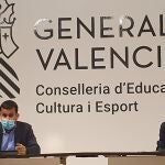 El conseller de Educación, Vicent Marzà, y el secretario autonómico de Educación, Miguel Soler, en una imagen de archivo