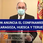 Aragón anuncia el confinamiento perimetral de Zaragoza, Huesca y Teruel